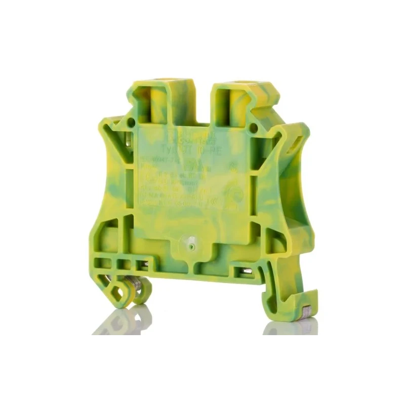 Phoenix Contact UT 10-PE Series Earth Terminal Block Green Yellow 0.5mm² to 16mm² 1-Level Screw Termination 76A 8kV 3044173