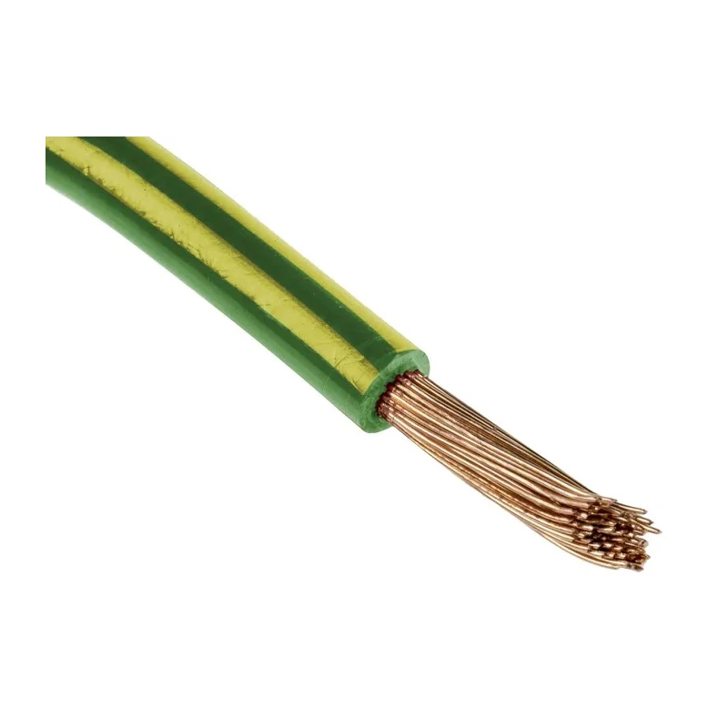RS PRO Green Yellow 10 mm² Hook Up Wire, 8 AWG, 72/0.4 mm Core Strands, 100 m Length, Polyvinyl Chloride Jacket 628-5358