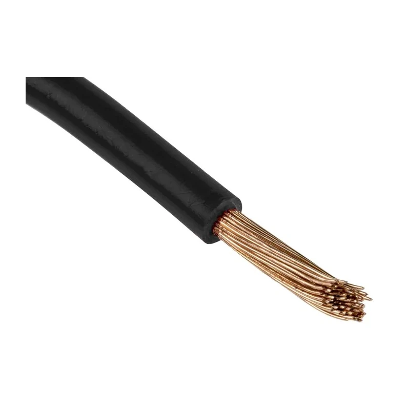 RS PRO Black 16 mm² Hook Up Wire, 6 AWG, 115 x 0.4 mm Core Strands, 100 m Length, 600 V, Polyvinyl Chloride Jacket 628-5342