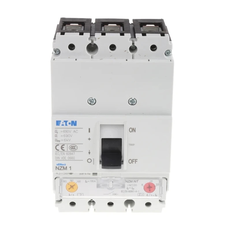 Eaton xEnergy Molded Case Circuit Breaker 1-Pole 100A Breaking Capacity 50kA Fixed Mount NZMN1-M100 265722 NZMN1-M100