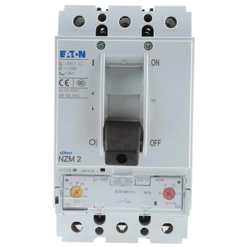 Eaton xEnergy Molded Case Circuit Breaker 3-Pole 200A Breaking Capacity 50 kA Fixed 265725 NZMN2-M200