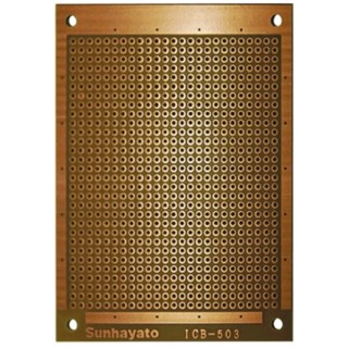 Sunhayato Matrix Board FR1 with 1 mm Holes, 2.54 mm Pitch, 95 mm Length, 72 mm Width ICB-503