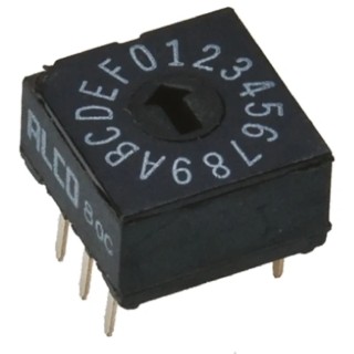 TE Connectivity Rotary Flush Rotary Coded DIP Switch DRD16E04 Contact Rating 0.4VA 20Vdc Life 10000 Rotations