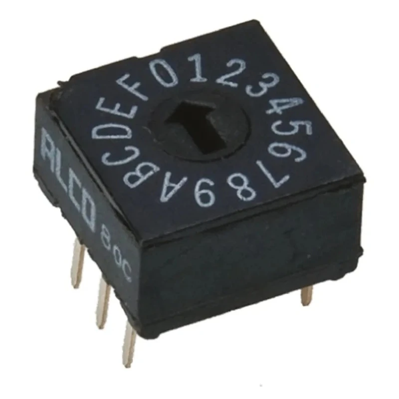 TE Connectivity Rotary Flush Rotary Coded DIP Switch DRD16E04 Contact Rating 0.4VA 20Vdc Life 10000 Rotations