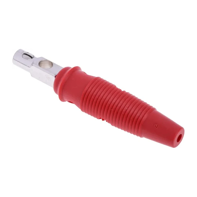 Hirschmann Test & Measurement Red Male Banana Plug, 4 mm Connector, Screw Termination, 60V dc, 16A, Nickel Plating 930726101