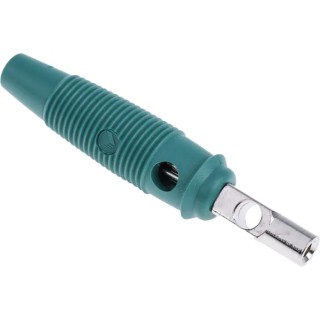 RS PRO Green Male Banana Plug 4 mm Connector Screw Termination 60V dc 16A Nickel Plating 930726104