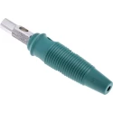 RS PRO Green Male Banana Plug 4 mm Connector Screw Termination 60V dc 16A Nickel Plating 930726104