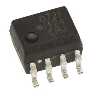 Broadcom DC Input Optocoupler 6.5V 10μA Max Input Current, 9ns Rise Time, Tube Packaging HCPL-0721-000E