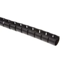 HellermannTyton Spiral Cable Wrap Polypropylene Black 2m Length 0.8mm Wall Thickness 14mm Nominal 161-64204 HWPP16L2-PP-BK