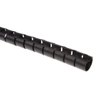 HellermannTyton Spiral Cable Wrap Polypropylene Black 2m Length 0.8mm Wall Thickness 14mm Nominal 161-64204 HWPP16L2-PP-BK