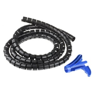 HellermannTyton Spiral Cable Wrap Black Polypropylene 23-27 mm Cable Diameter 2m Length 161-64404 HWPP25L2-PP-BK