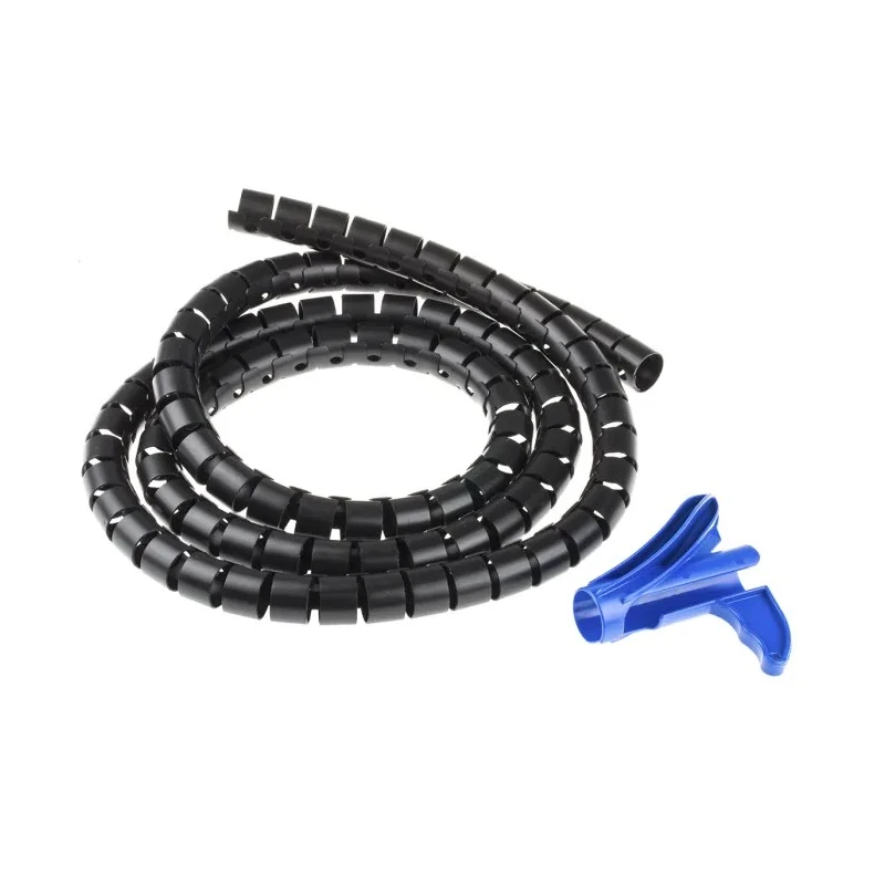HellermannTyton Spiral Cable Wrap Black Polypropylene 23-27 mm Cable Diameter 2m Length 161-64404 HWPP25L2-PP-BK