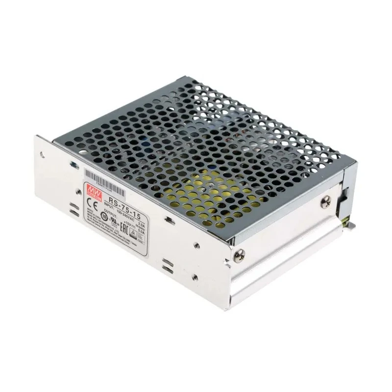 MEAN WELL RS-75-15 Switching Power Supply 15V DC, 75W, 5A Output, Chassis Mount RS-75-15