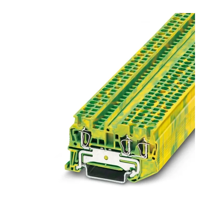 Phoenix Contact ST 2.5-TWIN-PE Series Earth Terminal Block Green, Yellow, 2.5mm², 3-Level, Spring Cage 3031267