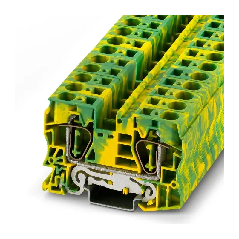 Phoenix Contact Earth Terminal Block ST 16-PE Series Yellow Green, 1-Level, 2 Positions, Spring Cage, 8kV, 90A, ATEX 3036165