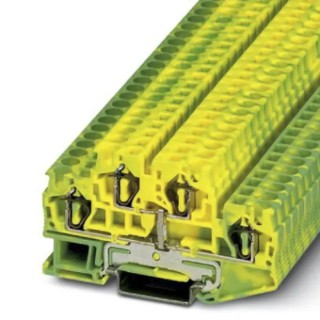 Phoenix Contact Feed Through Terminal Block STTB 4-PE Series 2-Level Spring Cage, 6kV, 0.08-6 mm², Green Yellow 3036039