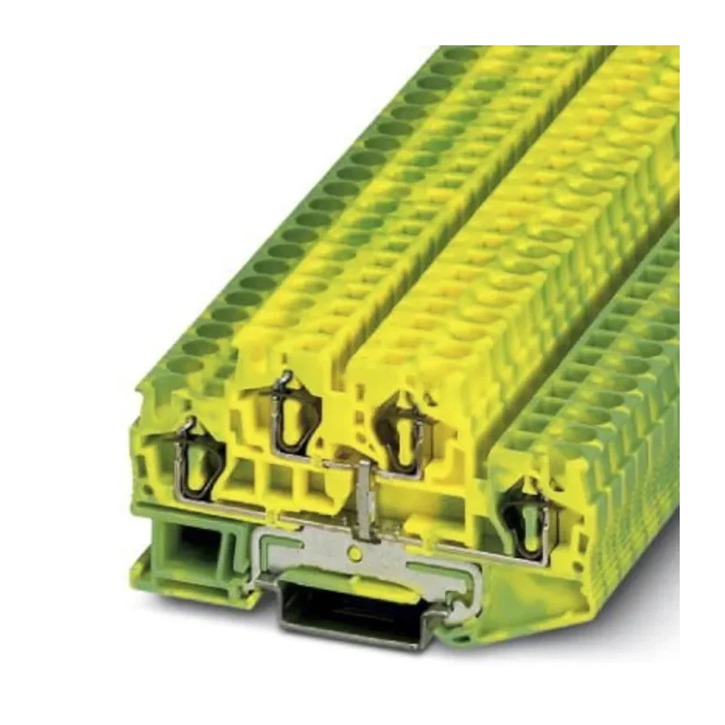 Phoenix Contact Feed Through Terminal Block STTB 4-PE Series 2-Level Spring Cage, 6kV, 0.08-6 mm², Green Yellow 3036039