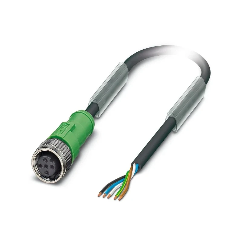Phoenix Contact Sensor Actuator Cable, Female 5 Way Straight to 5 Way Unterminated, 5 m, 60 V, Polyurethane Jacket 1669848