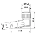 Phoenix Contact 4 Way Right Angle to Female 4 Way Unterminated Sensor Actuator Cable 3m 25V SAC-4P- 3.0-PUR/M12FR 1668234