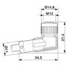 Phoenix Contact 4 Way Right Angle to Female 4 Way Unterminated Sensor Actuator Cable 3m 25V SAC-4P- 3.0-PUR/M12FR 1668234