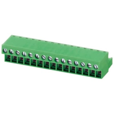 Phoenix Contact Pluggable Terminal Block 8-Contact 5.08 mm Pitch 1 Row 12A 320V Polyamide Housing GREEN 1777345