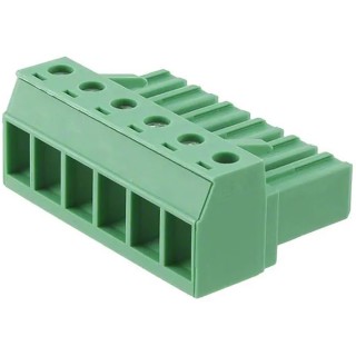 Phoenix Contact PC Series Pluggable Terminal Block 6-Contact 7.62 mm Pitch 1 Row 400V 20A Screw Connection Polyamide 1804946