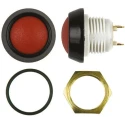 ITW Switches 48 Series Miniature Push Button Switch, Panel Mount, 14 mm Cutout, Red, SPST, IP67 48-2-RB-N-RD-B