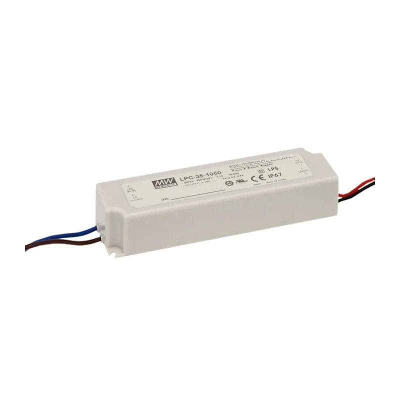 MEAN WELL  IP67 1 Output LED Driver 48V, 9V, 33.6W, 700mA Constant Current AC-DC Driver