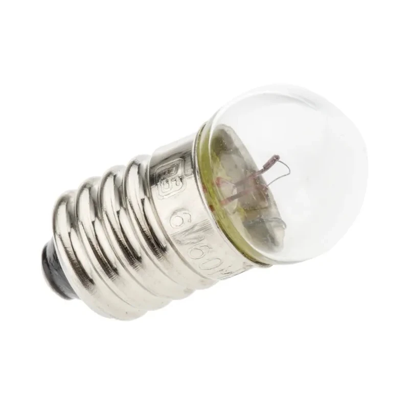 RS PRO E10 Indicator Light, Clear Lens, 6V Voltage, 60mA Current, 10000 Hour Lifespan 655-9643
