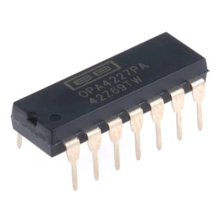 Texas Instruments Precision Operational Amplifier, OPA4227PA, 4-Channel, 8 MHz Gain Bandwidth, 14-Pin 18V PDIP