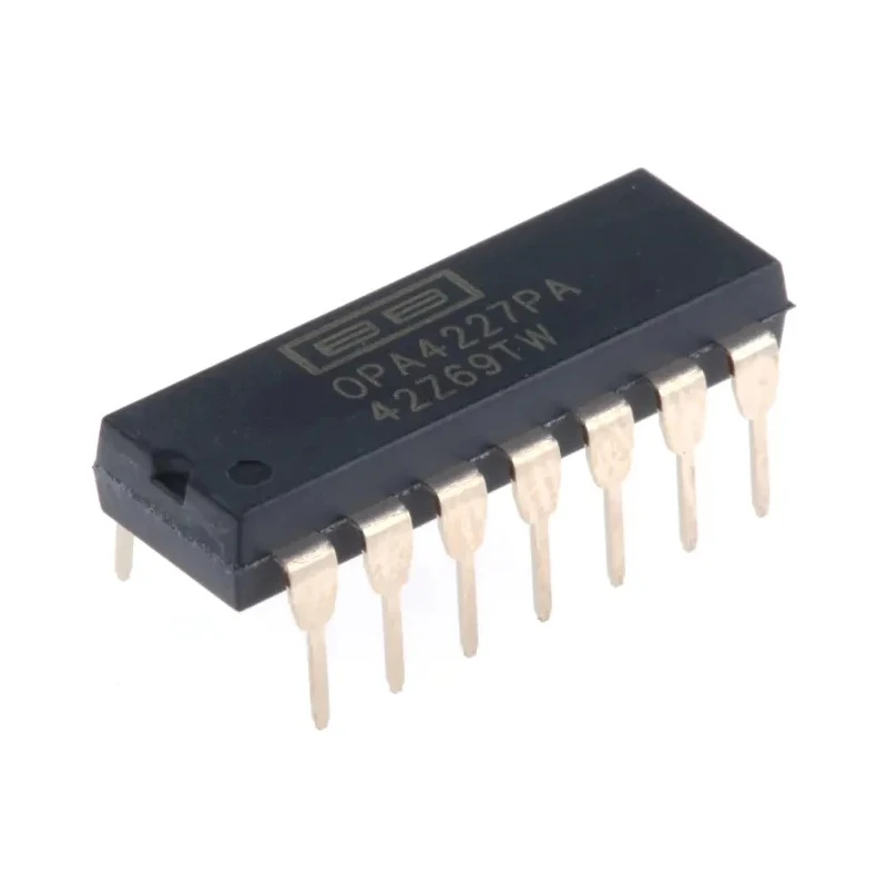 Texas Instruments Precision Operational Amplifier, OPA4227PA, 4-Channel, 8 MHz Gain Bandwidth, 14-Pin 18V PDIP