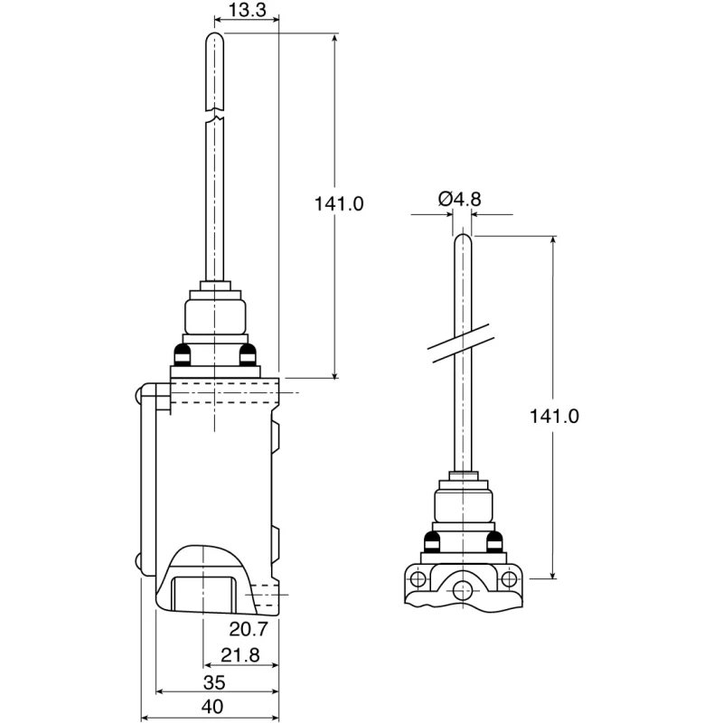 Honeywell Technologies LS Series Plunger Limit Switch, SPDT Double Break Contact, IP67, Die Cast Zinc Housing, 240V 8LS1-4C
