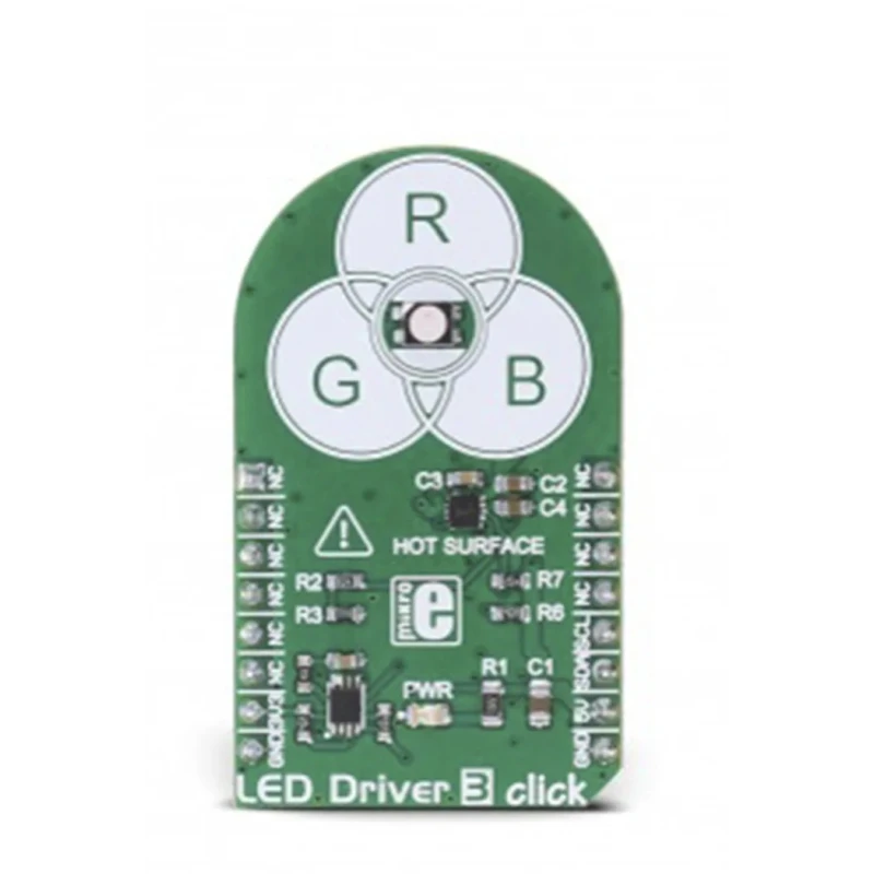 MikroElektronika LED Driver 3 Click Board RGB LED Driver with I2C Interface, 3.3V/5V Supply MIKROE-2950