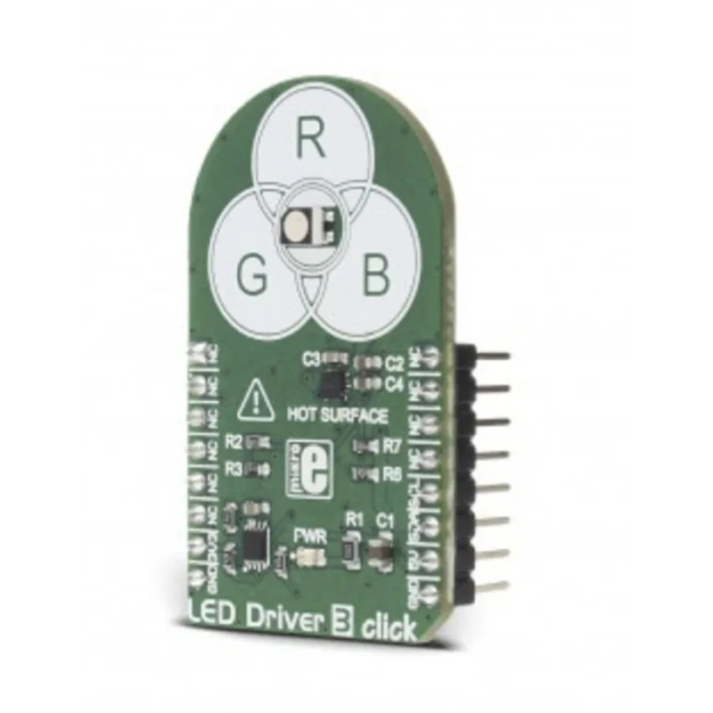 MikroElektronika LED Driver 3 Click Board RGB LED Driver with I2C Interface, 3.3V/5V Supply MIKROE-2950