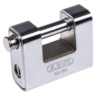 ABUS Keyed Brass Steel Padlock Weatherproof 12 mm Shackle Diameter 17 mm Shackle Length 77 mm Body XR0092 80
