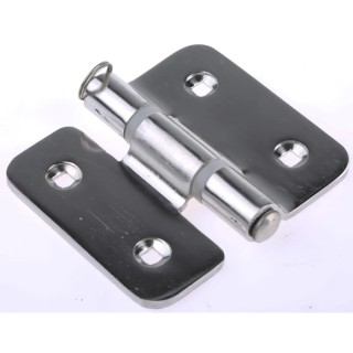 Pinet Electrolytic Polish Stainless Steel Butt Hinge, Fixed Pin, Screw Fixing, 82mm x 92mm x 3mm 348-7270