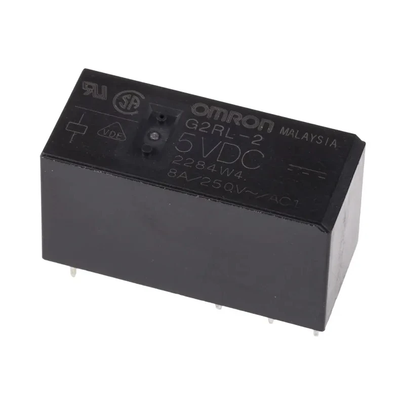 Omron PCB Power Relay 5V DC Coil, 8A Switching Current, DPDT Contact Configuration G2RL-2 DC5