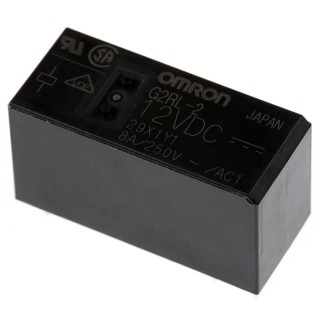 Omron Panel Power Relay 12V DC Coil, 8A Switching Current, DPDT, Through Hole Mount G2RL-2 DC12