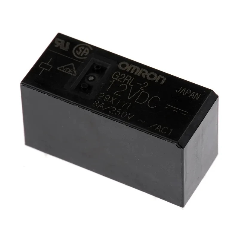 Omron Panel Power Relay 12V DC Coil, 8A Switching Current, DPDT, Through Hole Mount G2RL-2 DC12