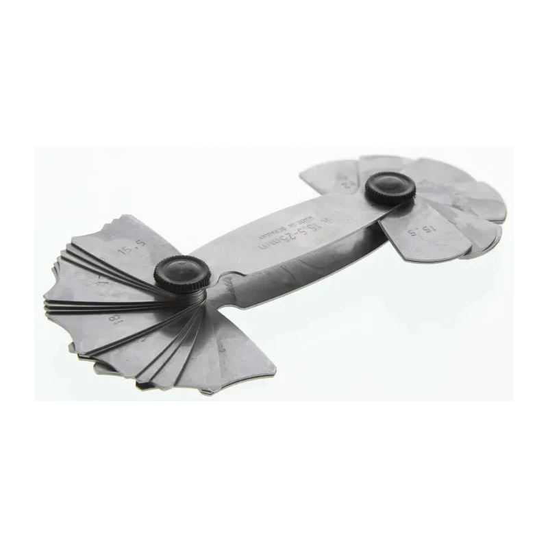 MikronTec Radius Gauge Metric 15 Blades 15.5 mm to 25 mm 304-9165