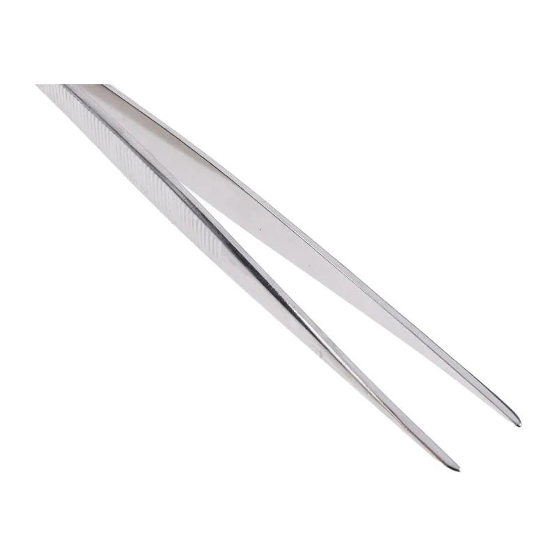 Bernstein 120mm Nickel Plated Steel Narrow, Serrated ESD Safe Tweezer 5-121