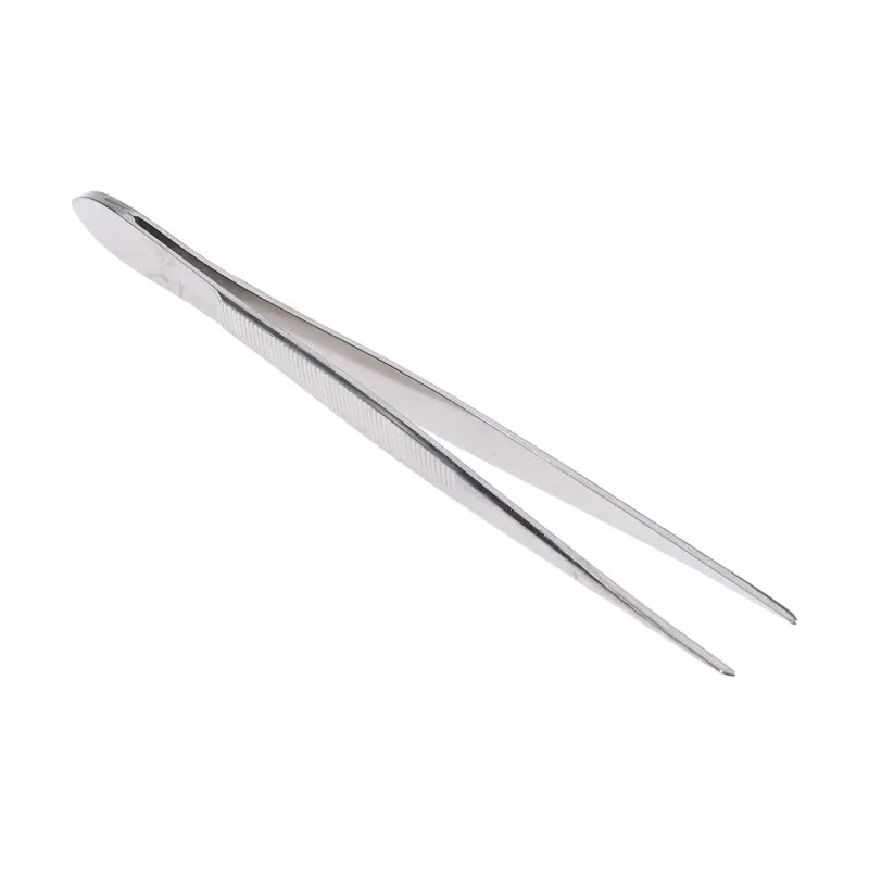 Bernstein 120mm Nickel Plated Steel Narrow, Serrated ESD Safe Tweezer 5-121