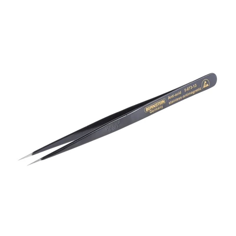 Bernstein 140mm Stainless Steel Long ESD Safe Tweezer 5-073-13