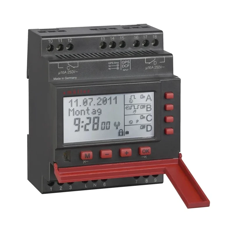 Muller Digital SC DIN Rail Time Switch, 2-Channel, 230V AC, Digital, SPDT Contact Configuration SC 88.20 PRO 230V 50-60HZ