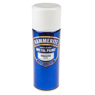 Hammerite 400 ml White Smooth Spray Paint Direct To Rust Metal Paint Smooth Aerosol 5084782