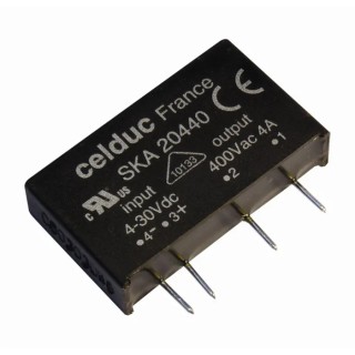 Celduc SK Series Solid State Relay, PCB Mount, 4 A Load, 460 V ac Load, 30 V dc Control SKA20440
