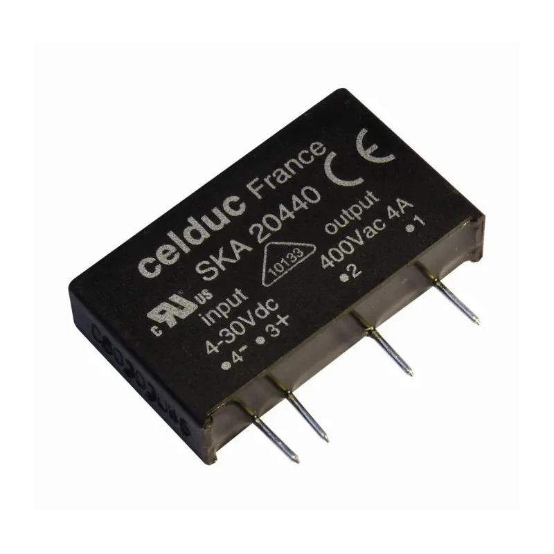 Celduc SK Series Solid State Relay, PCB Mount, 4 A Load, 460 V ac Load, 30 V dc Control SKA20440