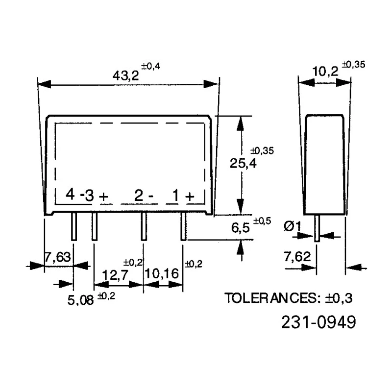 Celduc SK Series Solid State Relay, PCB Mount, 4 A Load, 460 V ac Load, 30 V dc Control SKA20440