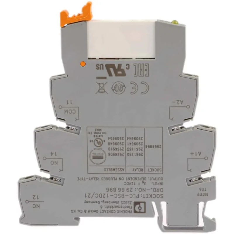 Phoenix Contact Electromechanical Interface Relay PLC-RSC-12DC/21, DIN Rail Mount, 12V DC Coil, SPDT, 6A Switching 2966906