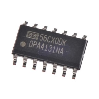 Texas Instruments Operational Amplifier 4 MHz Gain Bandwidth, 14-Pin SOIC, 4 Channels, 4.5-18V OPA4131NA